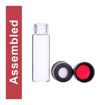 Cp Lab Safety. Wheaton MicroLiter 4ML Clear Screw Thread Vial Kit, 13-425 Black PP Open Top Cap, 100 pk 13-1060K-A